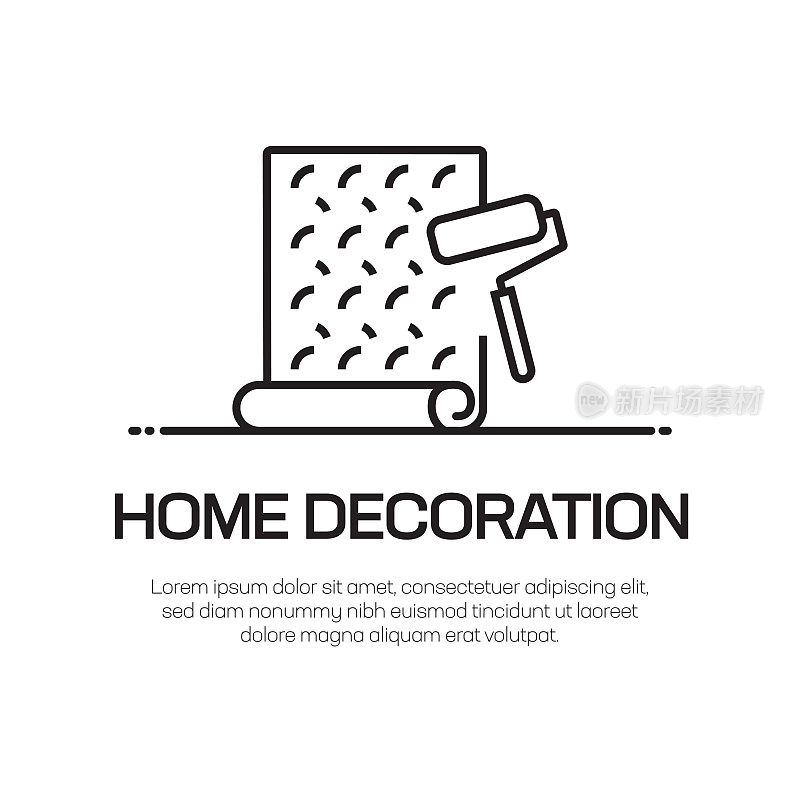 Home Decoration Vector Line Icon - Simple Thin Line Icon, Premium Quality Design Element